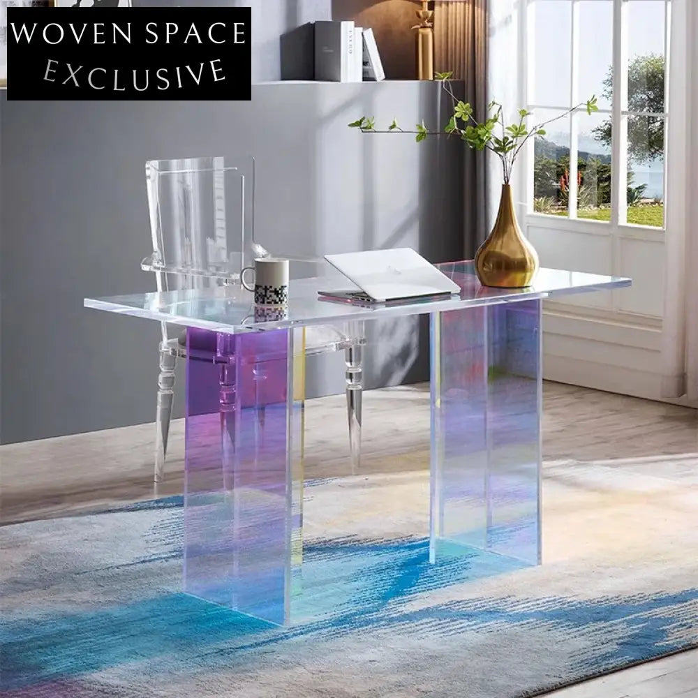 Vibrant Acrylic Rainbow Modern Home Office Computer Desk Table