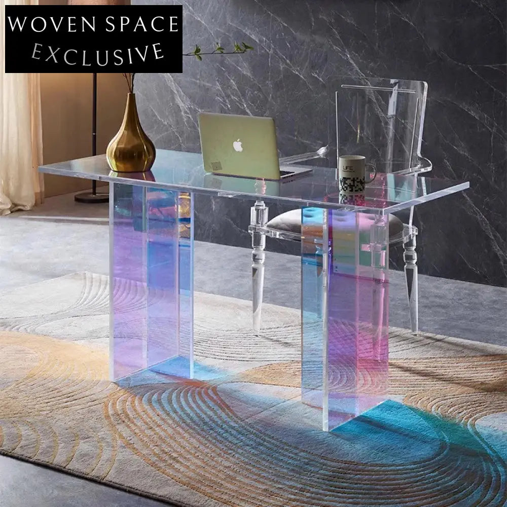 Vibrant Acrylic Rainbow Modern Home Office Computer Desk Table