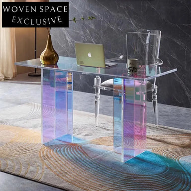 Vibrant Acrylic Rainbow Modern Home Office Computer Desk Table