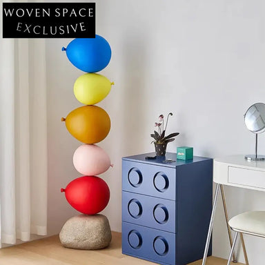 Vibrant Fiberglass Balloon Floor Sculpture: Modern Art Deco Home Entrance Decor