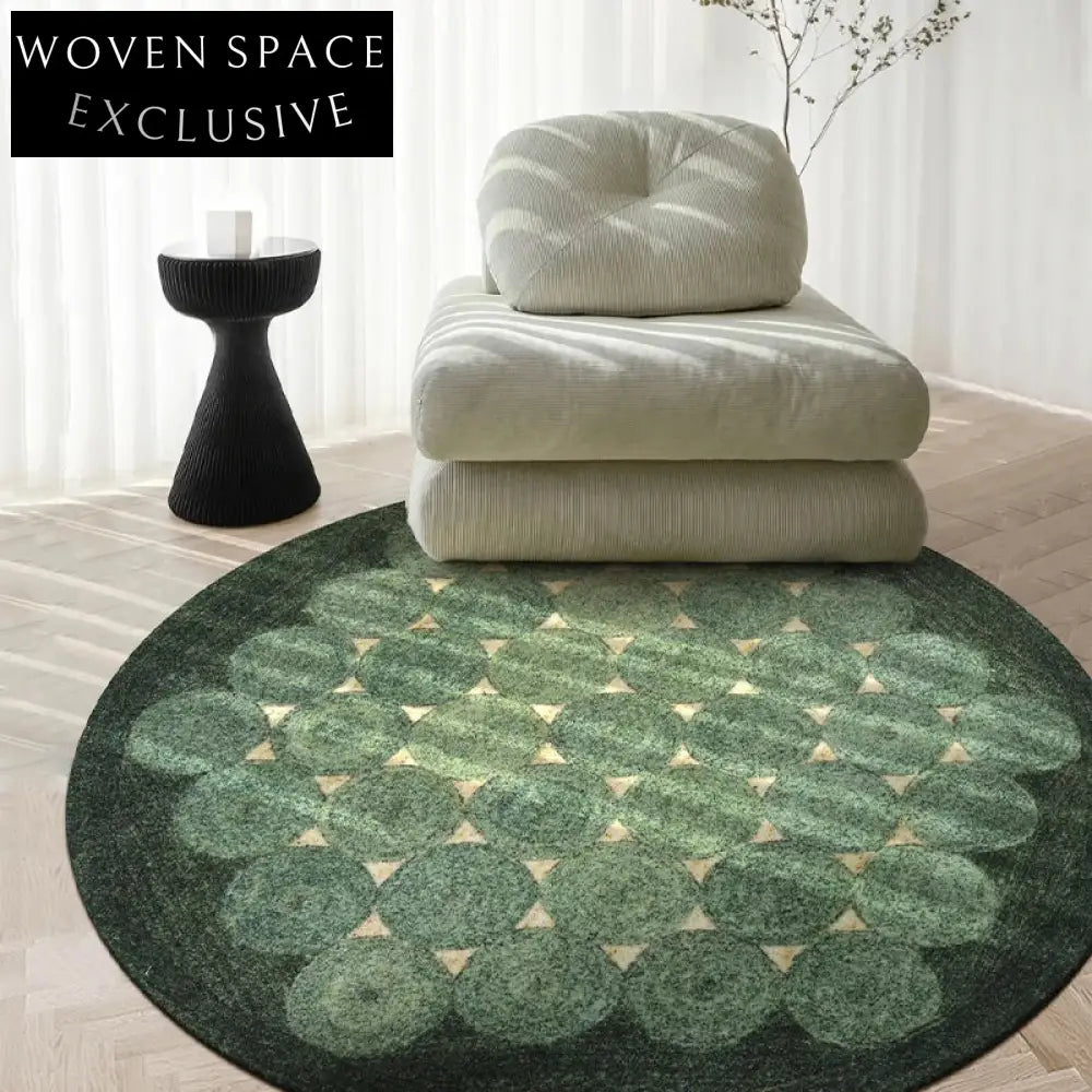 Vibrant Geometric Color Block Round Area Rug, Modern Polyester Floor Carpet