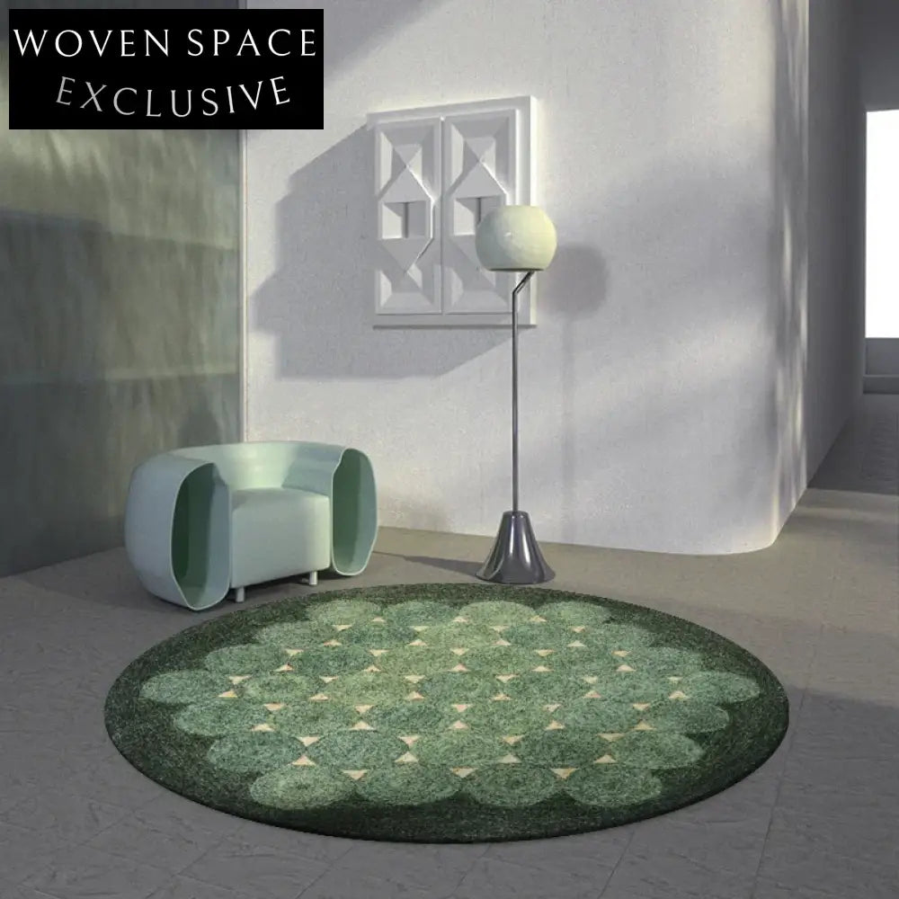 Vibrant Geometric Color Block Round Area Rug, Modern Polyester Floor Carpet