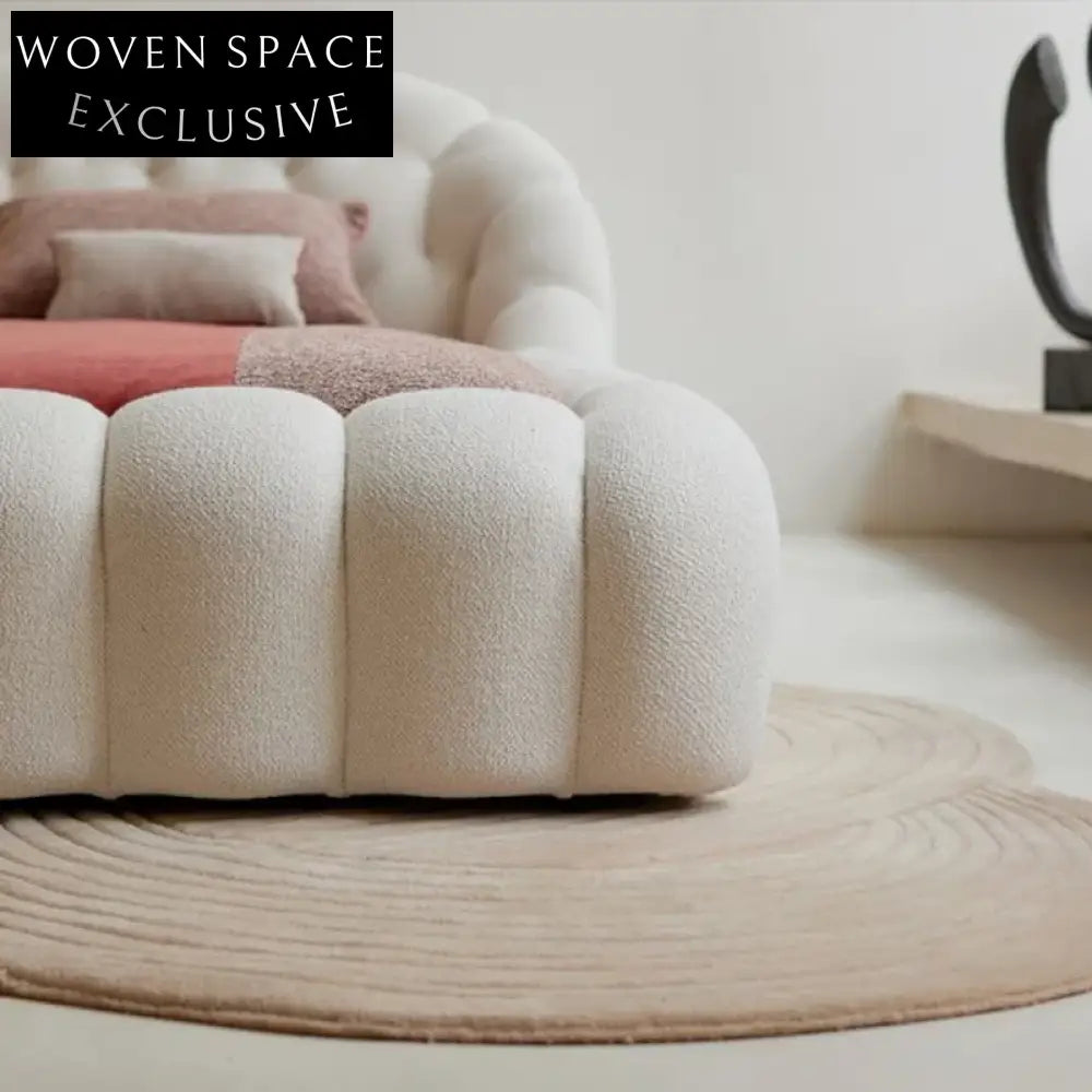 Vibrant Geometric Wool Area Rug Hand-Tufted Modern Irregular Shape Home Decor