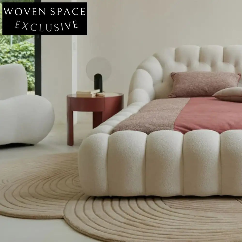 Vibrant Geometric Wool Area Rug Hand-Tufted Modern Irregular Shape Home Decor