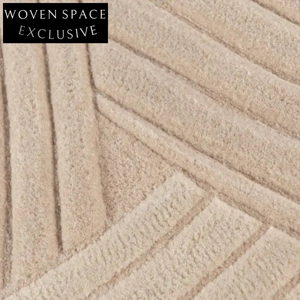 Vibrant Geometric Wool Area Rug Hand-Tufted Modern Irregular Shape Home Decor