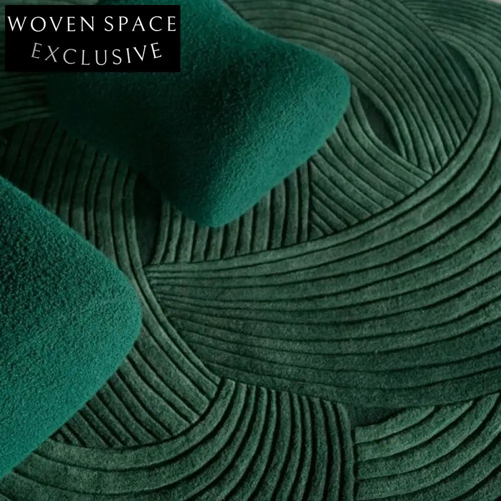 Vibrant Geometric Wool Area Rug Hand-Tufted Modern Irregular Shape Home Decor