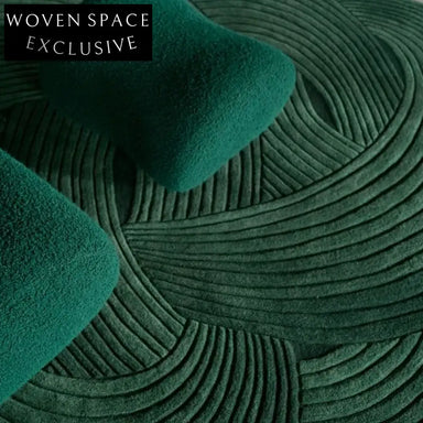 Vibrant Geometric Wool Area Rug Hand-Tufted Modern Irregular Shape Home Decor