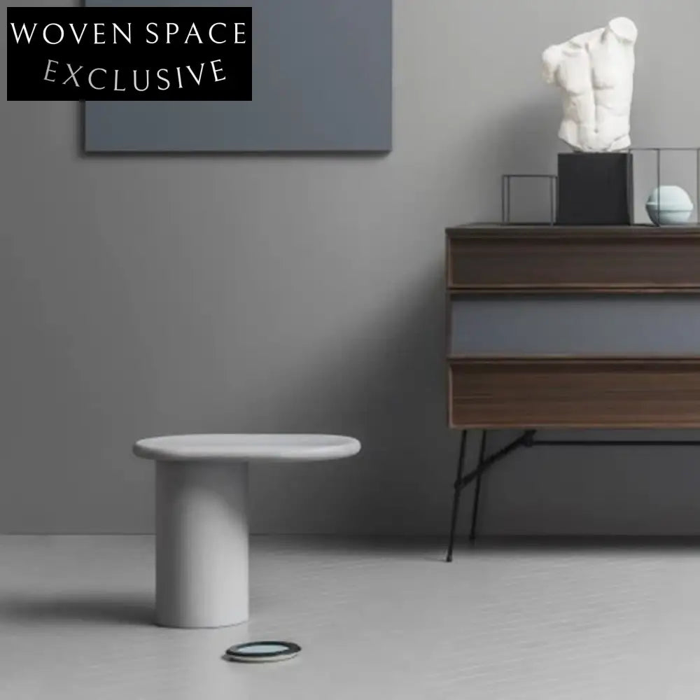 Vibrant Modern Solid Wood Side Table - Oval Design for Home & Hotel