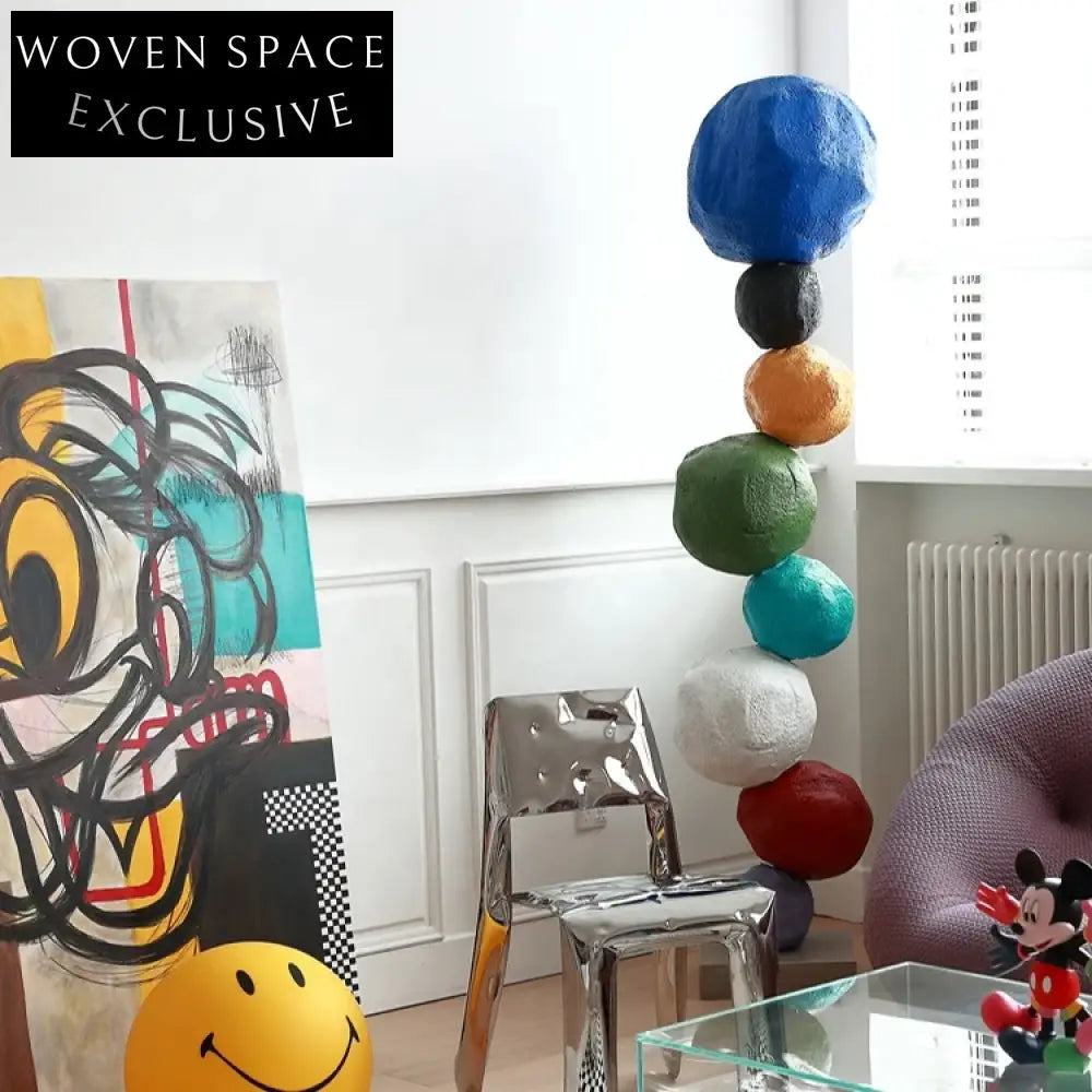 Vibrant Nordic Fiberglass Sphere Sculpture | Contemporary Living Room Decor