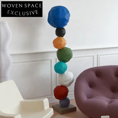 Vibrant Nordic Fiberglass Sphere Sculpture | Contemporary Living Room Decor