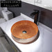 Vibrant Orange Diamond Tempered Glass Vessel Sink for Modern Bathrooms