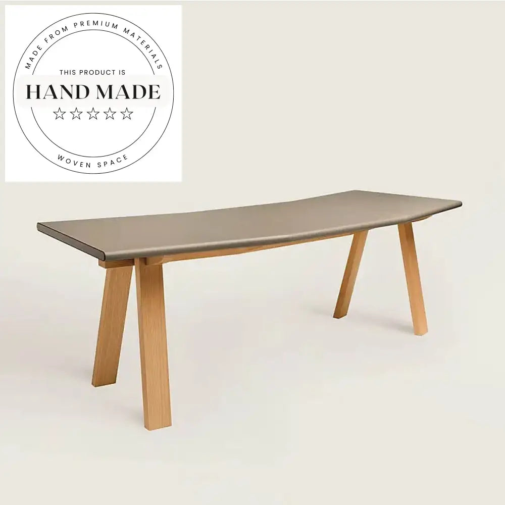Vibrant Orange Solid Wood Big Slab Executive Office Computer Desk