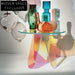 Vibrant Rainbow Acrylic Round Side Table, Modern Clear Living Room Furniture