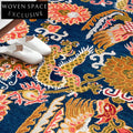 Vibrant Retro Chinese Ethnic Polyester Floor Mat - Machine Washable Area Rug