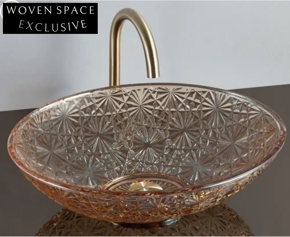 Vibrant Round Tempered Glass Vessel Sink for Modern Bathroom Countertop