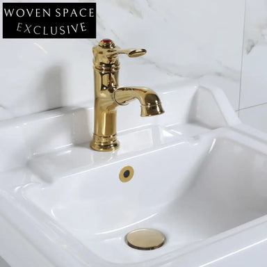 Vicenza Dietao Gold Bathroom Faucet with Red Zircon Inlay