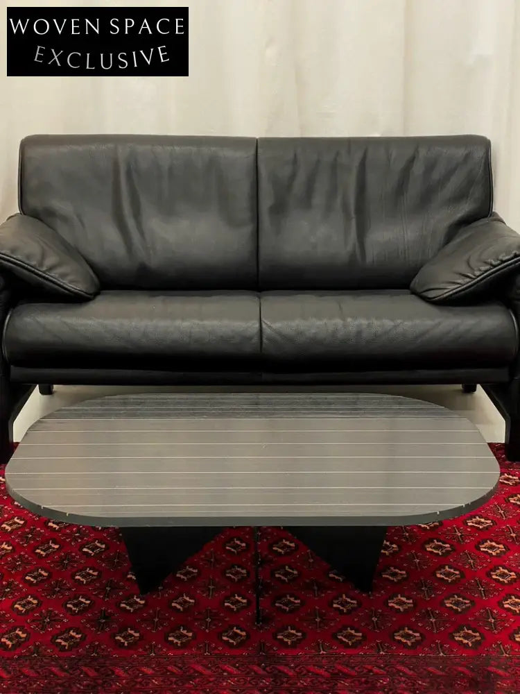 Vintage 1980s Italian Hand-Carved Stone & Metal Inlaid Coffee Table