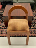 Vintage Italian 1990s Archway Checkered Fabric Accent Chair Unique Mid-Century Modern Design