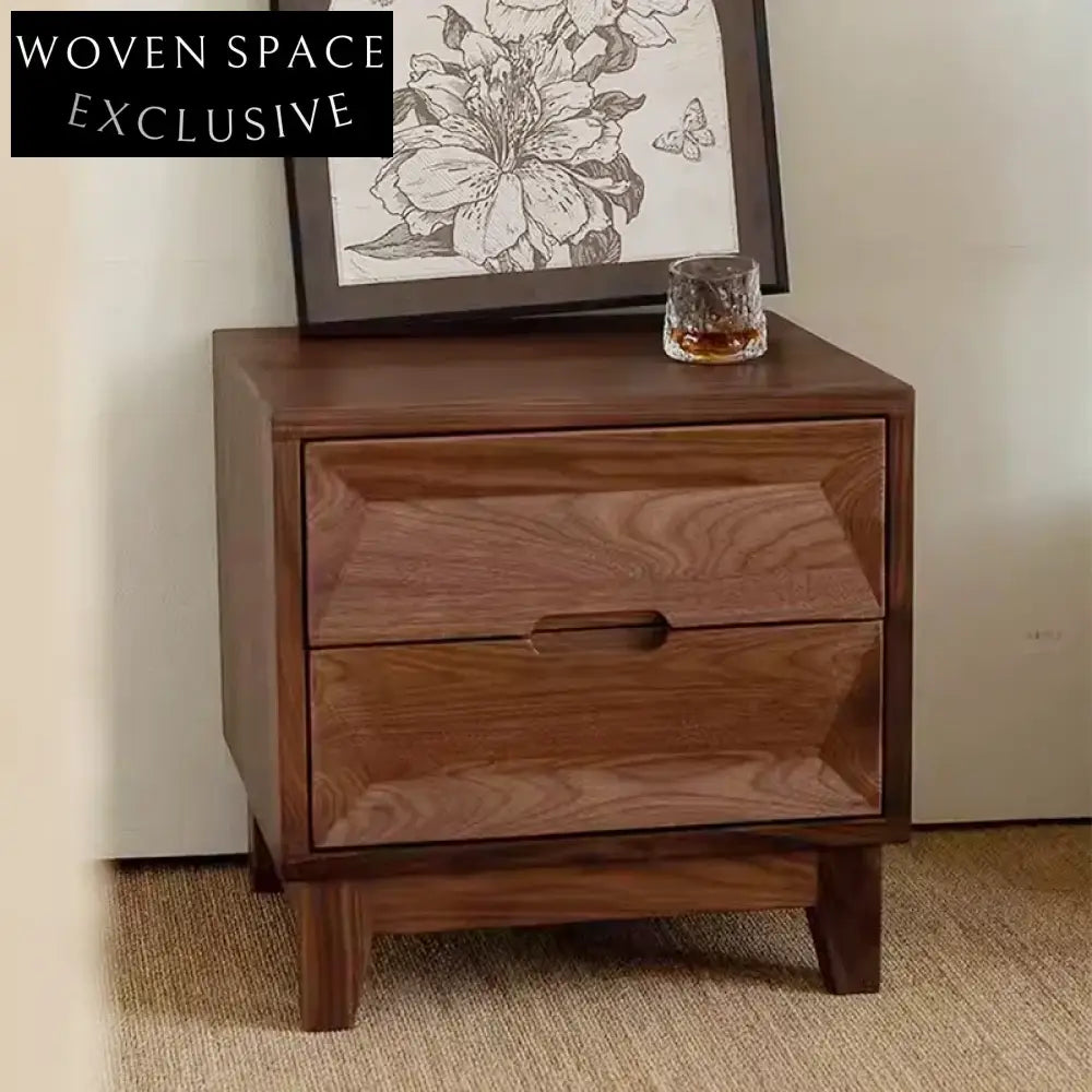 Vintage Black Walnut Wood Side Table for Bedroom Living Room Elegance