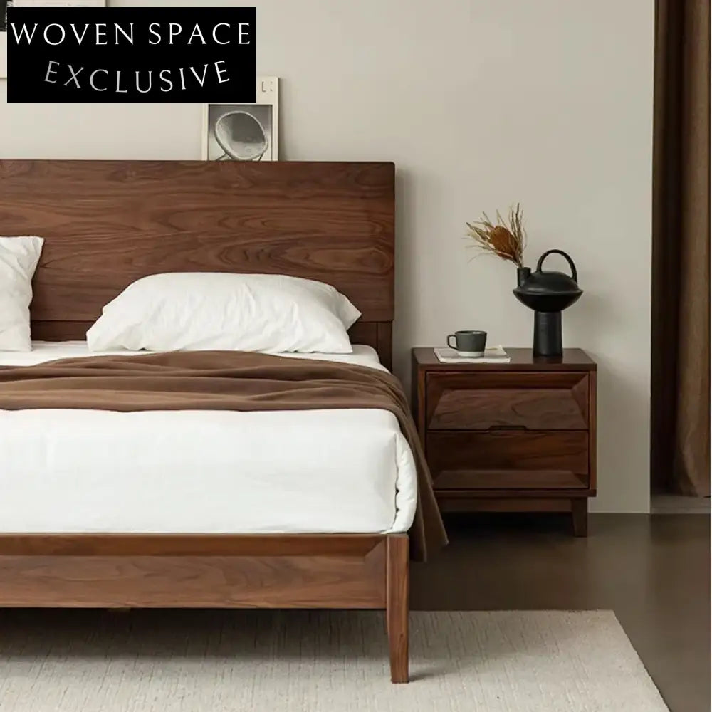 Vintage Black Walnut Wood Side Table for Bedroom Living Room Elegance