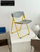 Vintage Italian LENA Folding Chair: Concrete Grey & Lemon Yellow Accent