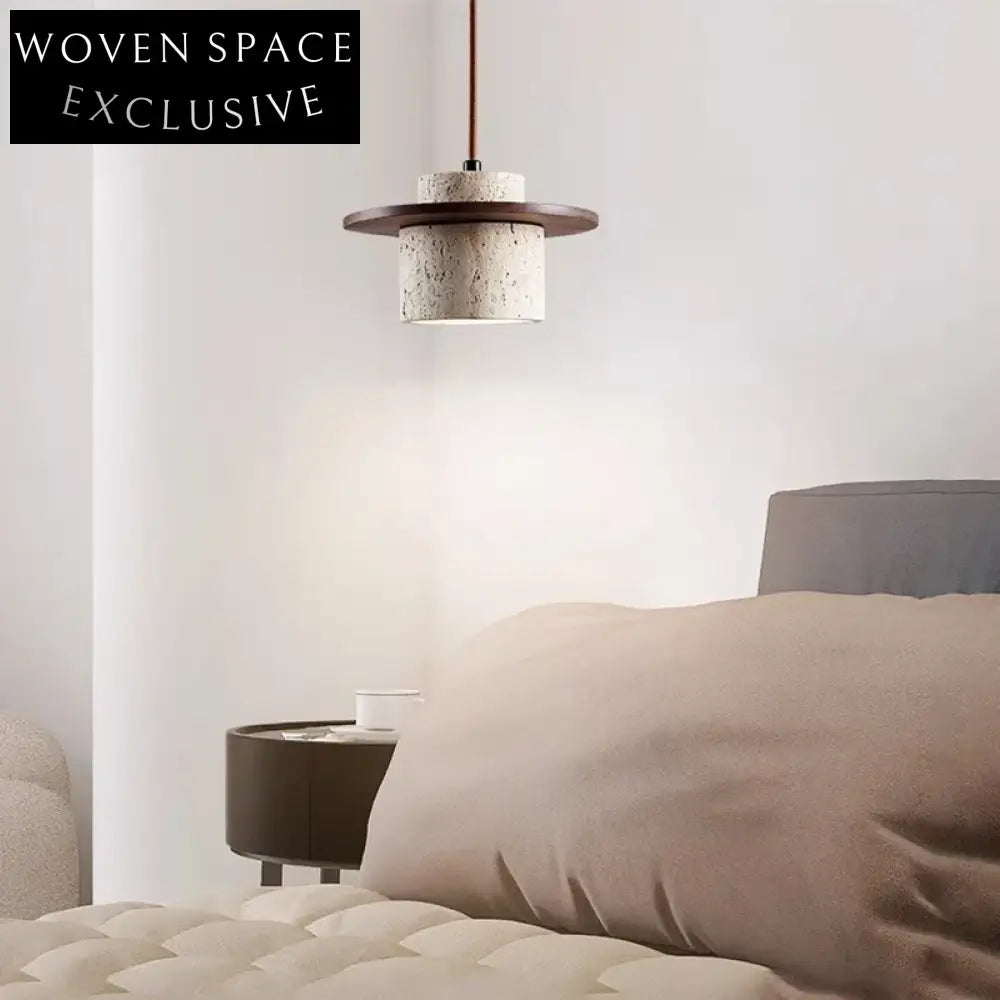 Vintage Cream Style Marble Travertine Smart Home Bedside Night Light Pendant