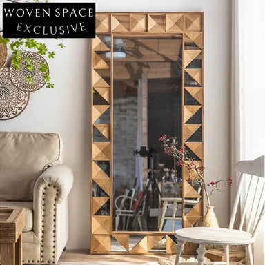 Vintage Creative Rectangle Full Length Floor Mirror Bedroom Wooden Dressing Mirror