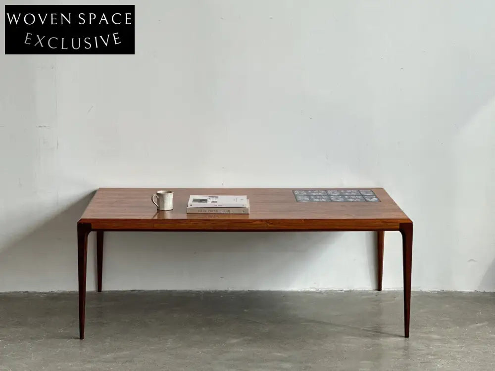 Vintage Danish Classic Designer Rosewood Tile Collage Coffee Table by Johannes Andersen