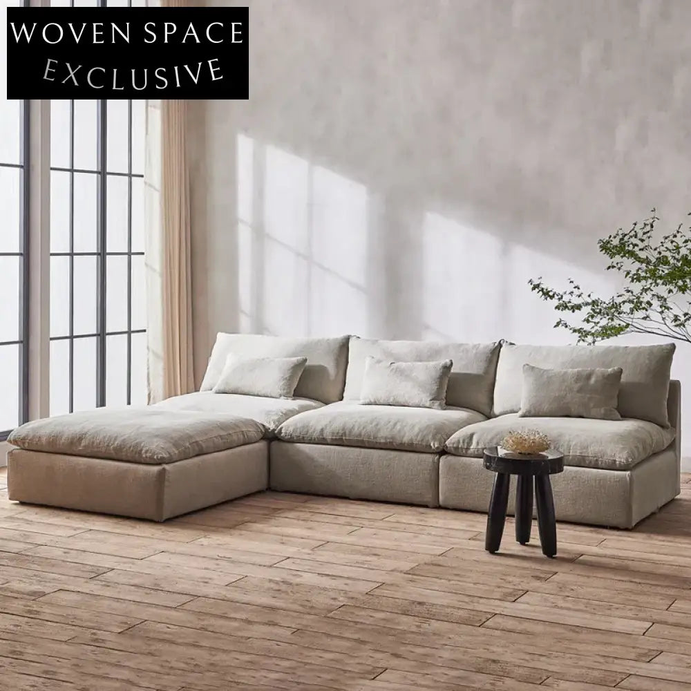 Vintage Deep Seat Feather Down Sectional Living Room Sofa