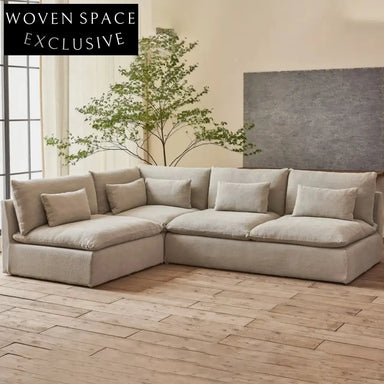 Vintage Deep Seat Feather Down Sectional Living Room Sofa