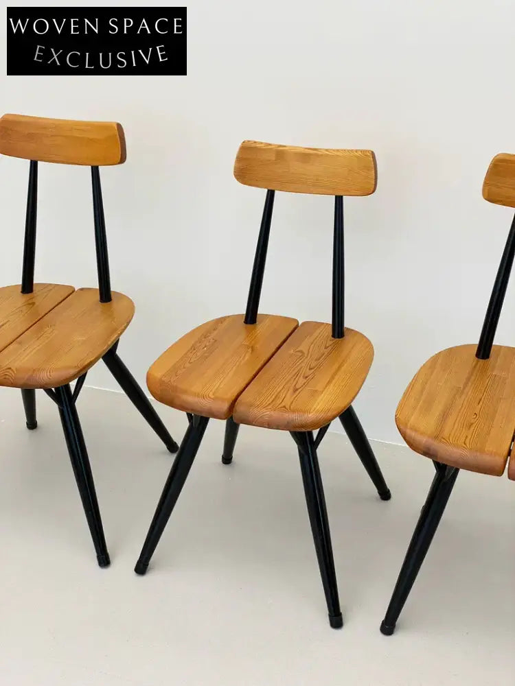 Vintage Ilmari Tapiovaara Pirkka Dining Set: One Table, Four Chairs, Lukaanpuu 1950s Original