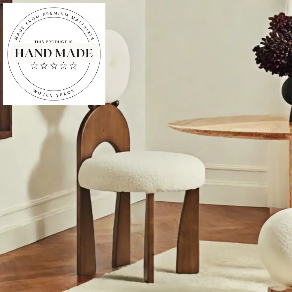 Vintage High Back Fabric Solid Wood Modern Dining Chair