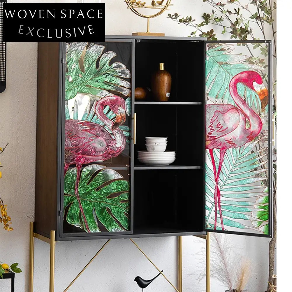 Vintage Industrial Metal Glass Display Cabinet Sideboard for Modern Living