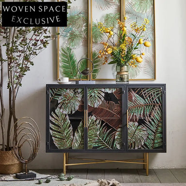 Vintage Industrial Metal Glass Display Cabinet Sideboard for Modern Living