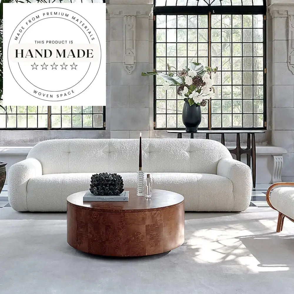 Vintage Industrial Tufted Saddle Leather Modern Living Room Sofa