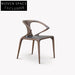 Vintage Luxury Solid Wood Arm Dining Chair with Black Leather Seat