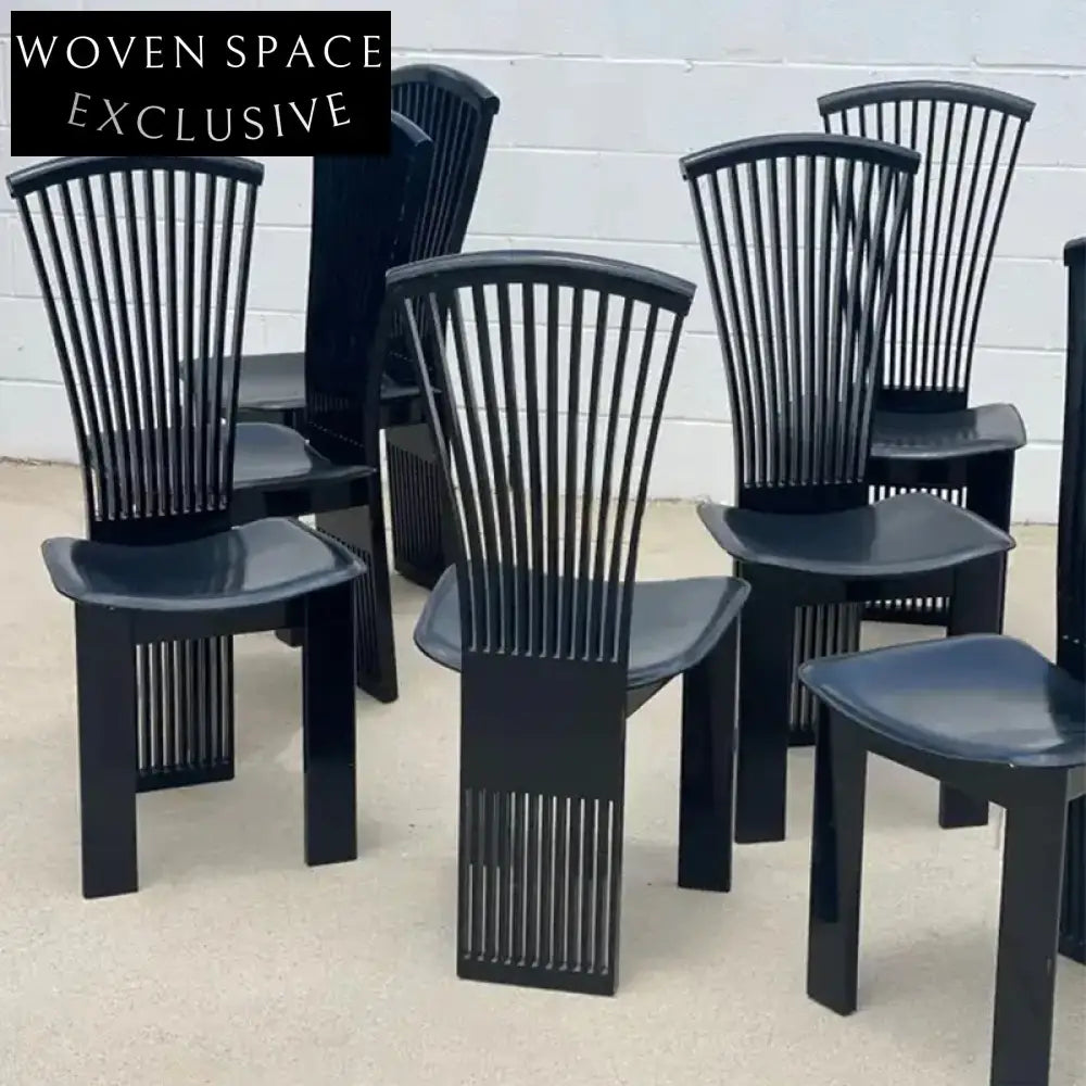 Vintage Mid-Century Solid Wood Fan Back Dining Chair with PU Leather Seat