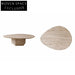 Vintage Modern Italian Beige Travertine Stone Living Room Center Coffee Table