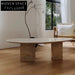 Vintage Modern Italian Beige Travertine Stone Living Room Center Coffee Table