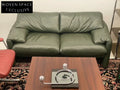 Vintage Italian Cassina Maralunga Olive Green Two-Seater Sofa