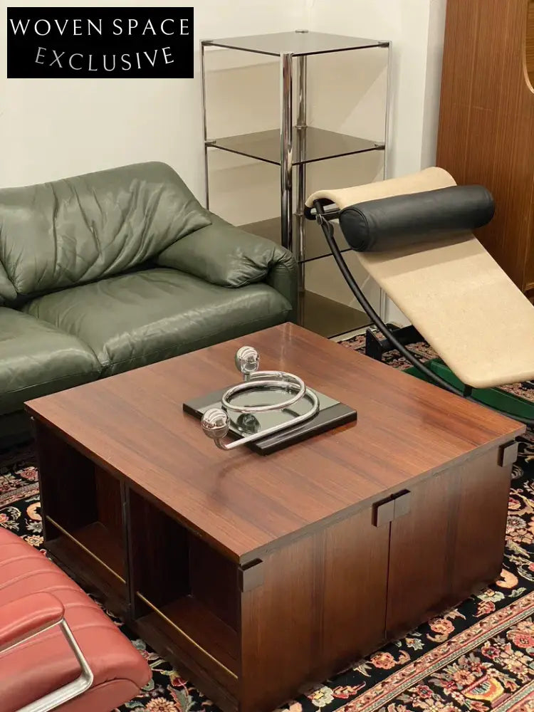 Vintage Italian Cassina Maralunga Olive Green Two-Seater Sofa