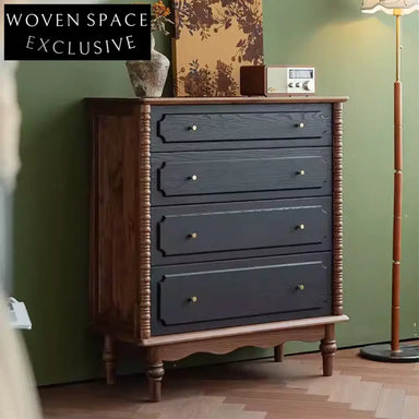 Vintage Red Oak Solid Wood Cabinet – Large Capacity Home Storage