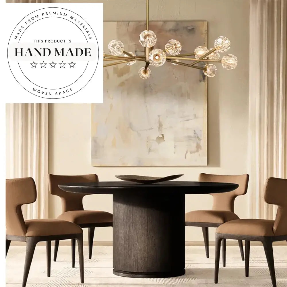 Vintage Round Oak Wood 6 Seater Extendable American Country Dining Table