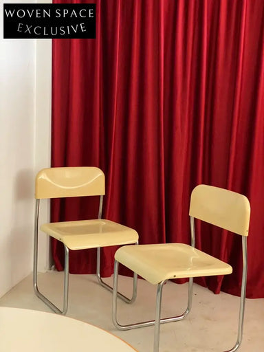 Vintage 1970s Italian Space Age Dining Chair, Naturally Oxidized Goose Yellow ABS