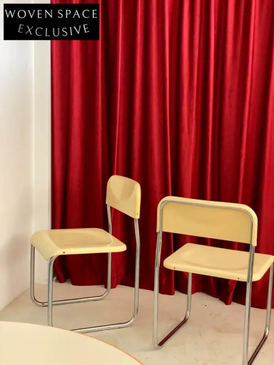 Vintage 1970s Italian Space Age Dining Chair, Naturally Oxidized Goose Yellow ABS