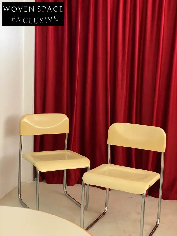 Vintage 1970s Italian Space Age Dining Chair, Naturally Oxidized Goose Yellow ABS