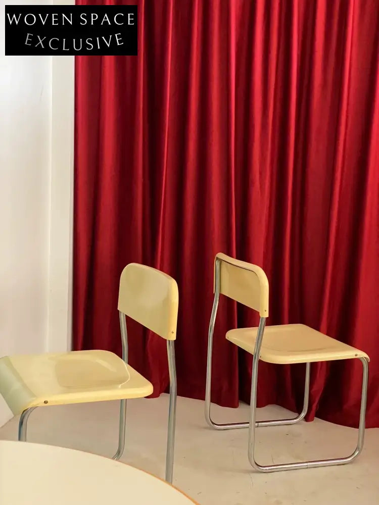 Vintage 1970s Italian Space Age Dining Chair, Naturally Oxidized Goose Yellow ABS