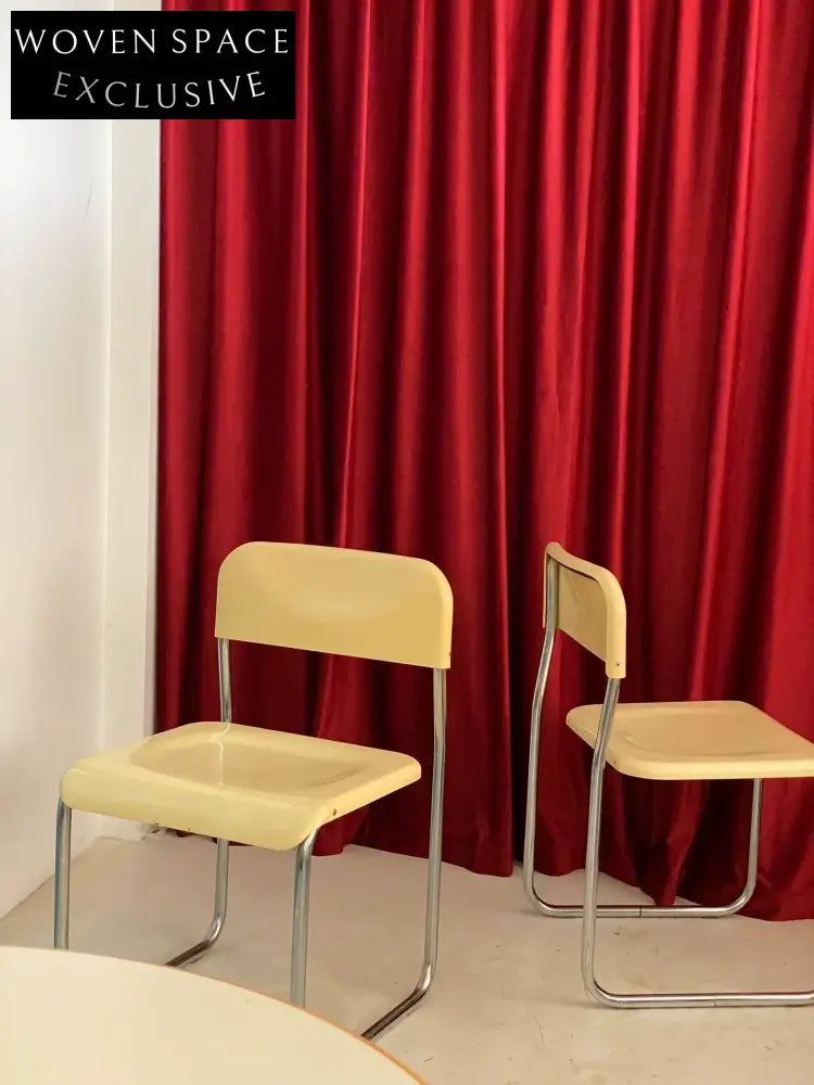 Vintage 1970s Italian Space Age Dining Chair, Naturally Oxidized Goose Yellow ABS