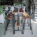 Vintage Solid Wood Coffee Shop Bar Counter, Metal High Leg Narrow Bar Table