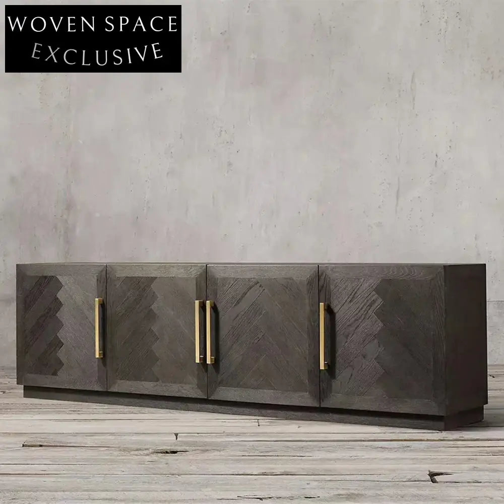Vintage Solid Wood Storage Sideboard, Elegant Living Dining Room TV Cabinet